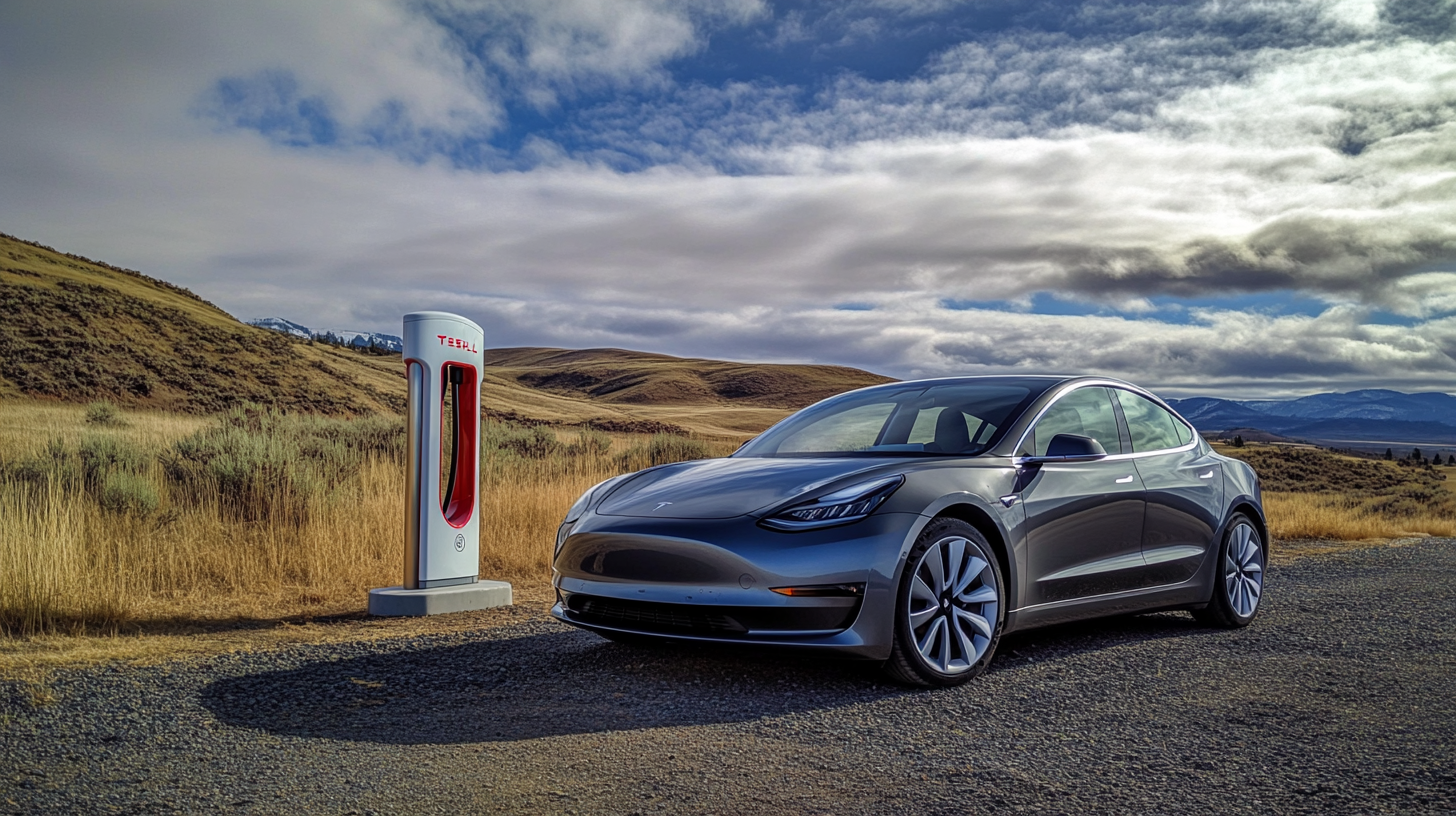 Tesla Supercharger Electric Rental Car