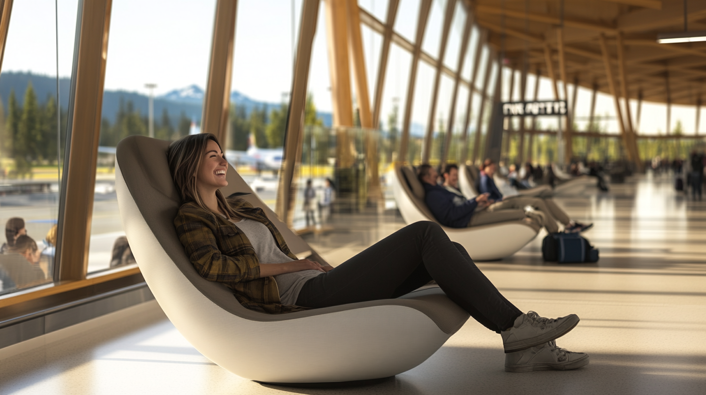 A Happy Traveler Enjoying the Lounge